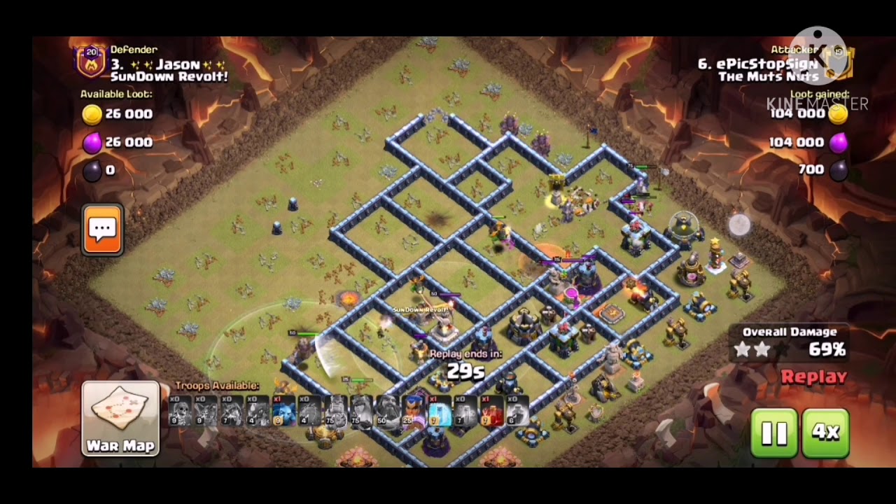 Clash of Clans Th13 3 Star War Attacks| Muts Nuts vs Sundown Revolt |Burning Bases Rip Ws