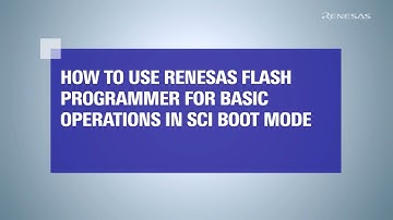 How to Use Renesas Flash Programmer for Basic Operations in SCI Boot Mode