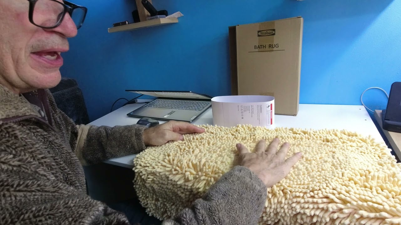 Yeaban Chenille Bathroom Rugs Non-Slip Thick Plush Bath Mat - Absorbent