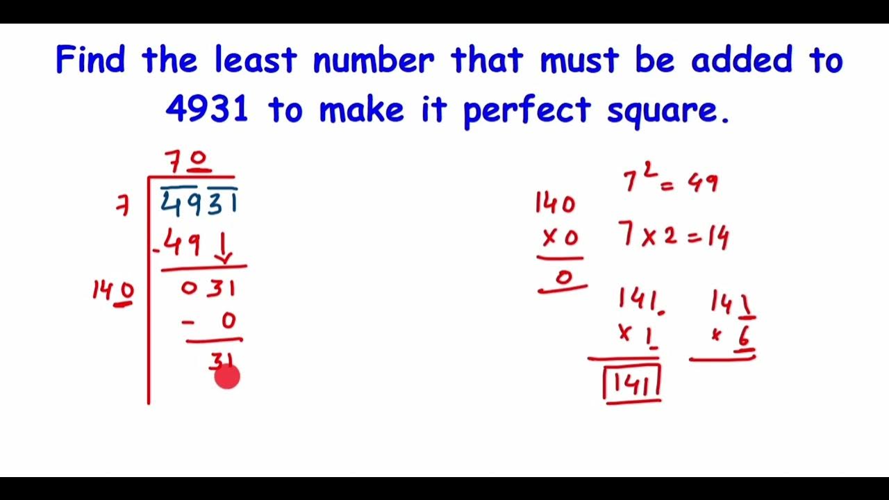 Find the least number that must be added to 4931 to make it perfect