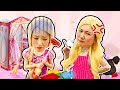 엄마가 아프대요! 지니 라푼젤은 아픈 엄마를 도와줘요! Rapunzel helps Mommy! Playing with Cleaning Toys