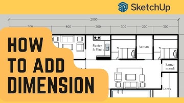 Part 2 - add Dimension and Text in Sketchup | House 20x10 m