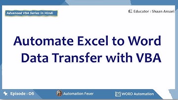Automate Excel to Word Data Transfer with VBA | Advanced VBA in Hindi