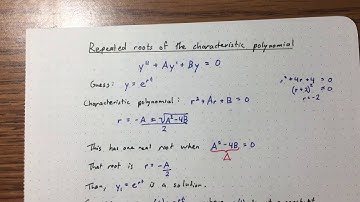 Lecture 15 - Repeated roots of the characteristic polynomial, Reduction of Order