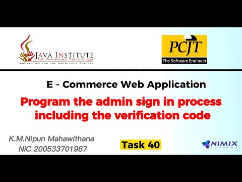Program the admin sign in process including the verification code | Task 40