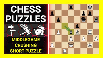 Chess Puzzles to Practice. Themes: Middlegame, Crushing, Short puzzle. Learn Chess