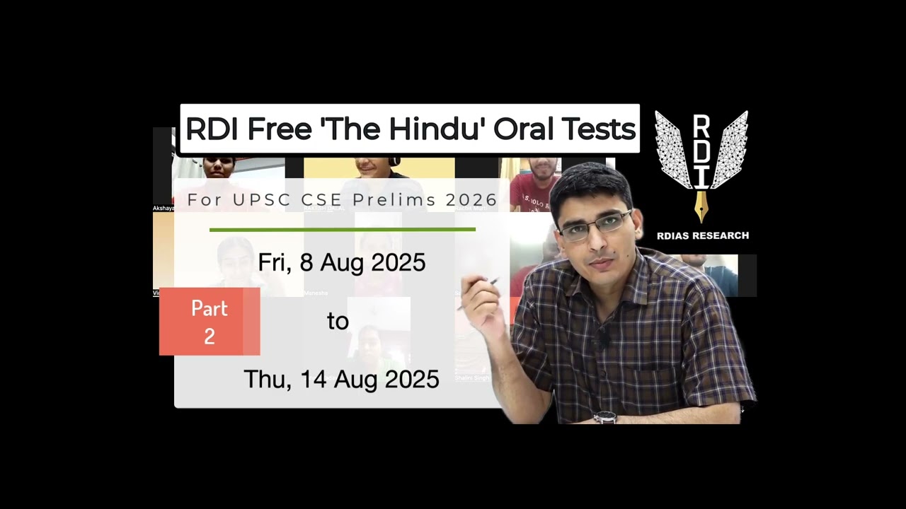RDI Free Newspaper Current Affairs Oral Tests Fri, 8 Aug 2025 - Thu, 14 Aug 2025 - Part 2