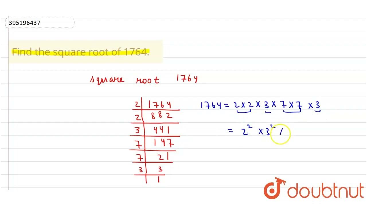 find-the-square-root-of-1764-class-8-squares-maths-doubtnut