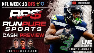 2022 NFL WEEK 13 DRAFTKINGS STRATEGY | DFS CASH GAME BREAKDOWN
