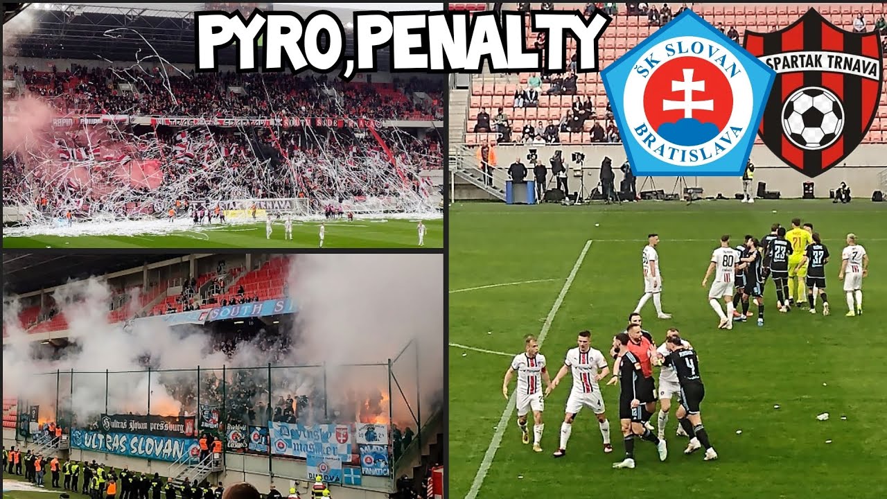 Slovan vs Spartak - Pyro, penalty... (Semifinále odveta 15.4.2025) 💙⚔️🔥
