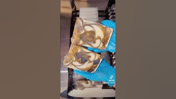 Cutting ICED COFFEE Soap! #soapcutting #soapcut #soapmaker #soaping #soapcreative #artisansoap #soap