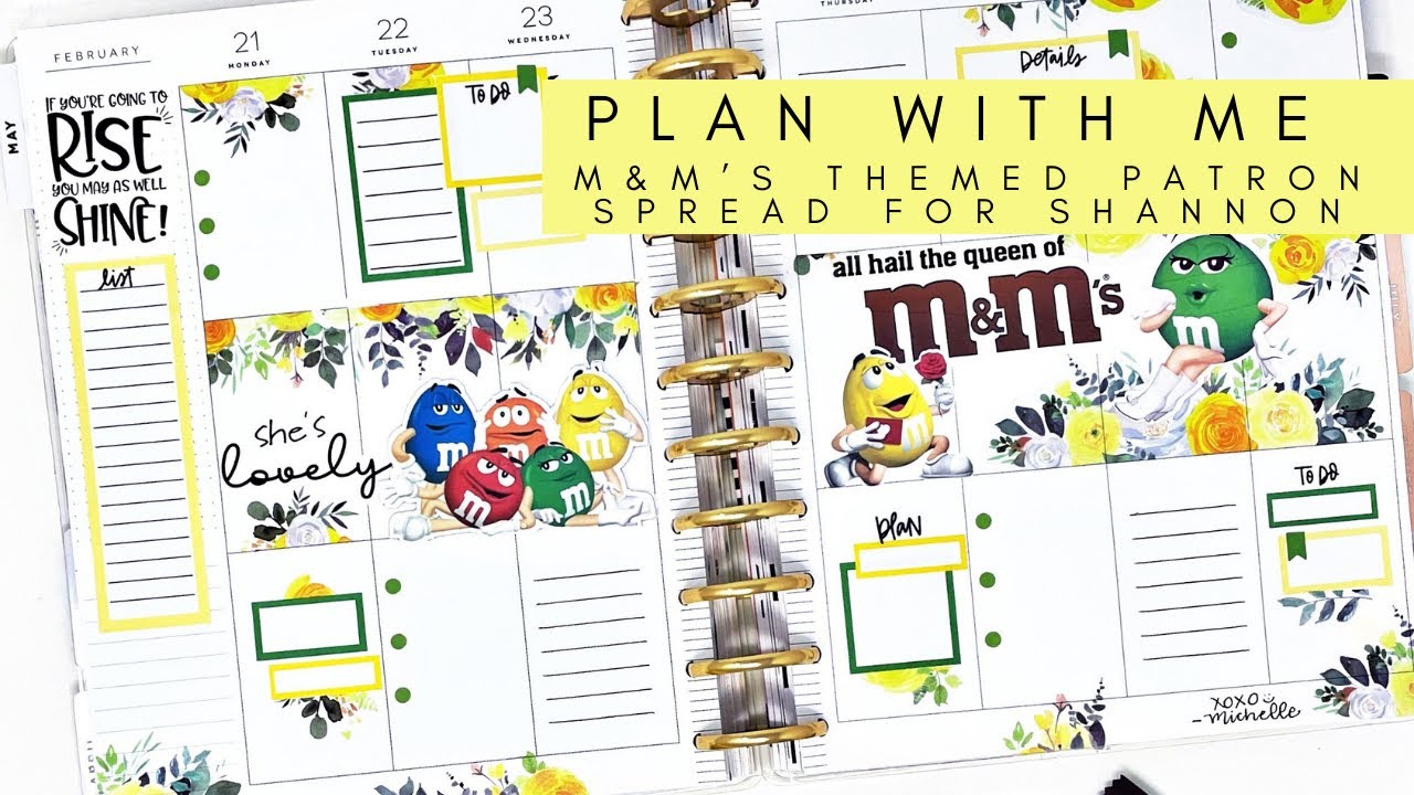Планируйте вместе со мной | Тематическая паста M&M's для Шеннон | Планировщик счастья