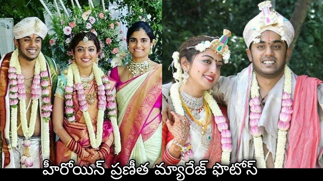 Heorine Pranitha marriage photos ll Heroine Pranitha with her husband