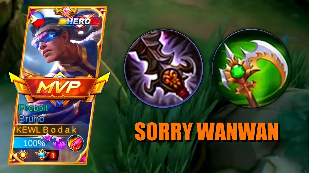 BRUNO COUNTER BUILD AGAINST WANWAN META  | BRUNO BEST BUILD AND EMBLEM - MLBB