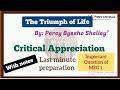 The Triumph of Life||Critical Appreciation. MEG 1 British poetry.@HappyLiterature 