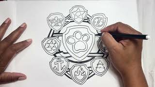 Paw patrol badges drawings #pawpatrol #badges #pawpatrolmightymovie 
