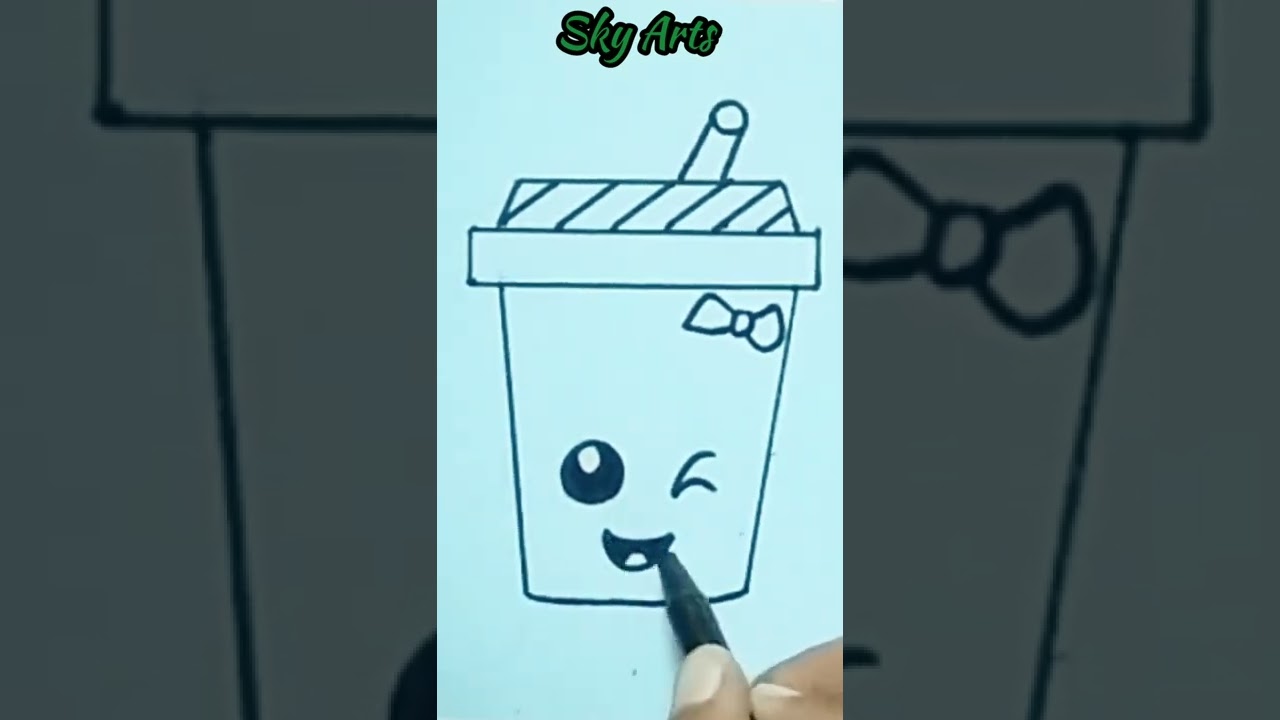 How to draw a cute drink orange juice 