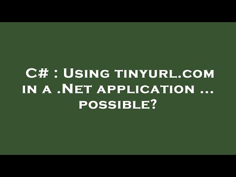 C# : Using tinyurl.com in a .Net application ... possible?