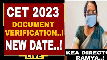 KCET 2023 DOCUMENT VERIFICATION NEW DATE.!?|KCET DOCUMENT VERIFICATION SCHEDULE|#kcet_new_updates