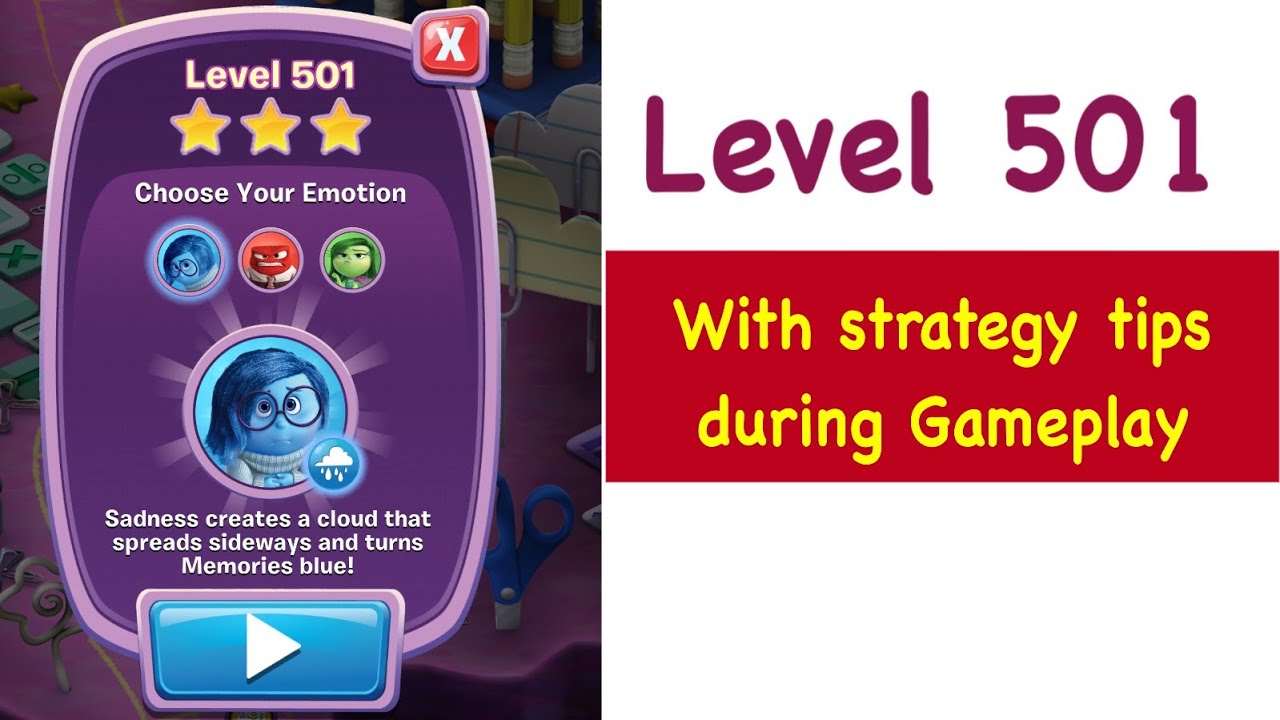 Inside Out Thought Bubbles Level 501Tips and Strategy Gameplay Walkthrough No Boosters