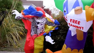 Scary Clown Attacks In Giant Inflatables Compilation - Weeeclown Around