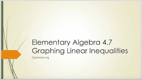Elementary Algebra 4.7 Graphing Linear Inequalities