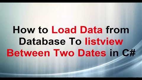 Populate listview Between Two Dates C#