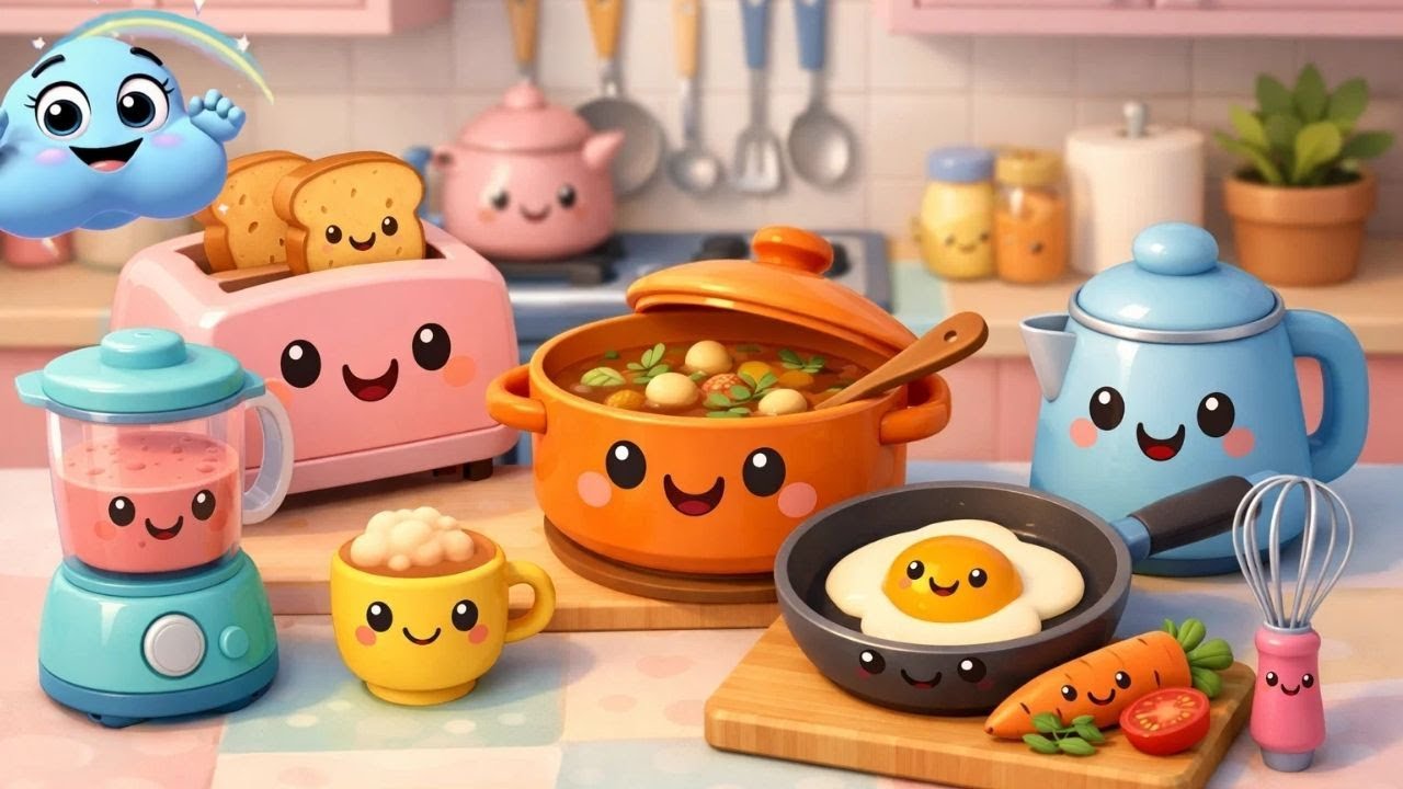 Kitchen Items Song for Kids | Things We Use at Home 🍽️ | Sing & Learn Kids™