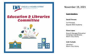 Monthly Eduction/Library Committee Meeting, November 19, 2021