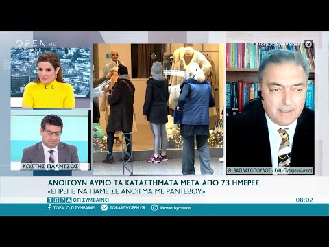 Θεόδωρος Βασιλακόπουλος: Έπρεπε να πάμε σε άνοιγμα με ραντεβού | Τώρα ό,τι συμβαίνει | OPEN TV