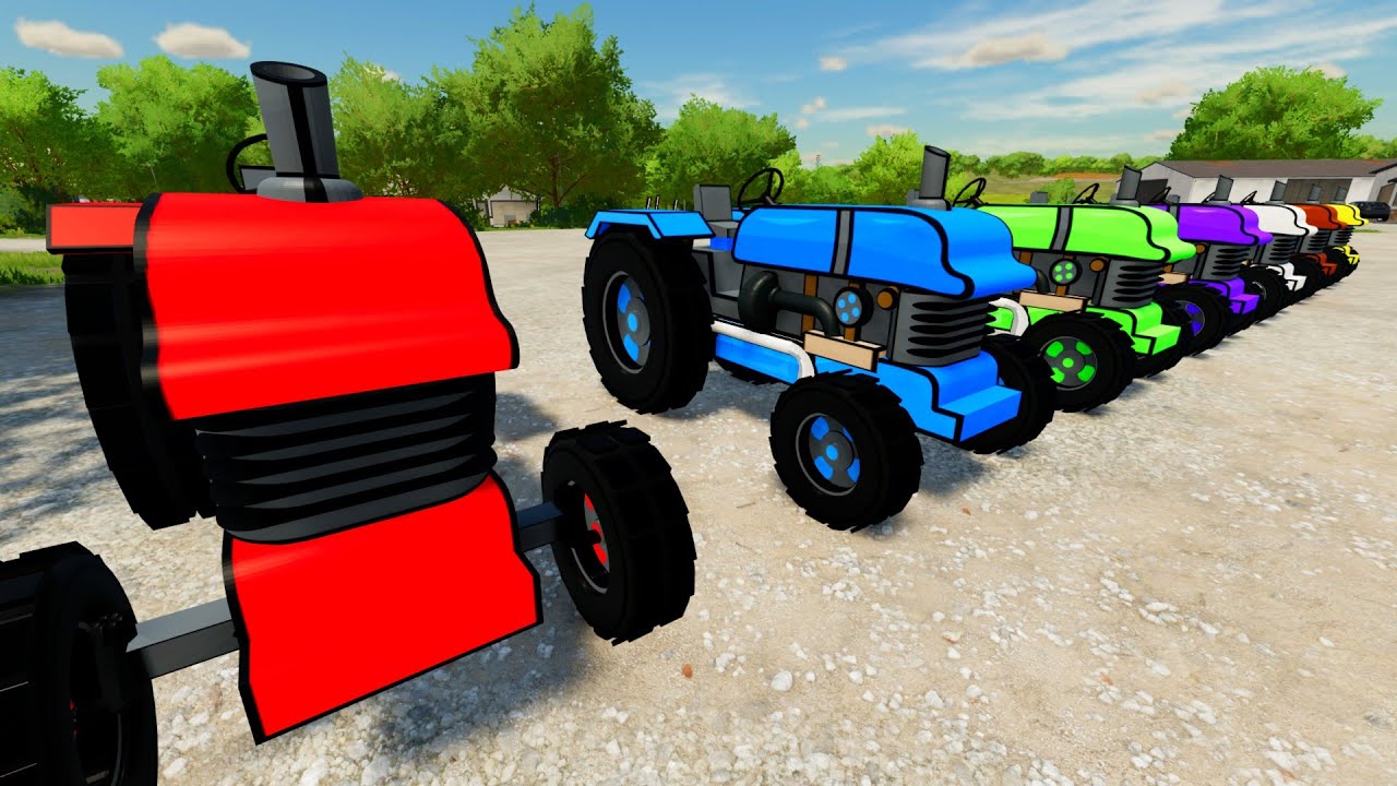 New Colorful Bazylland Tractors in FARMING 22 Farm of New