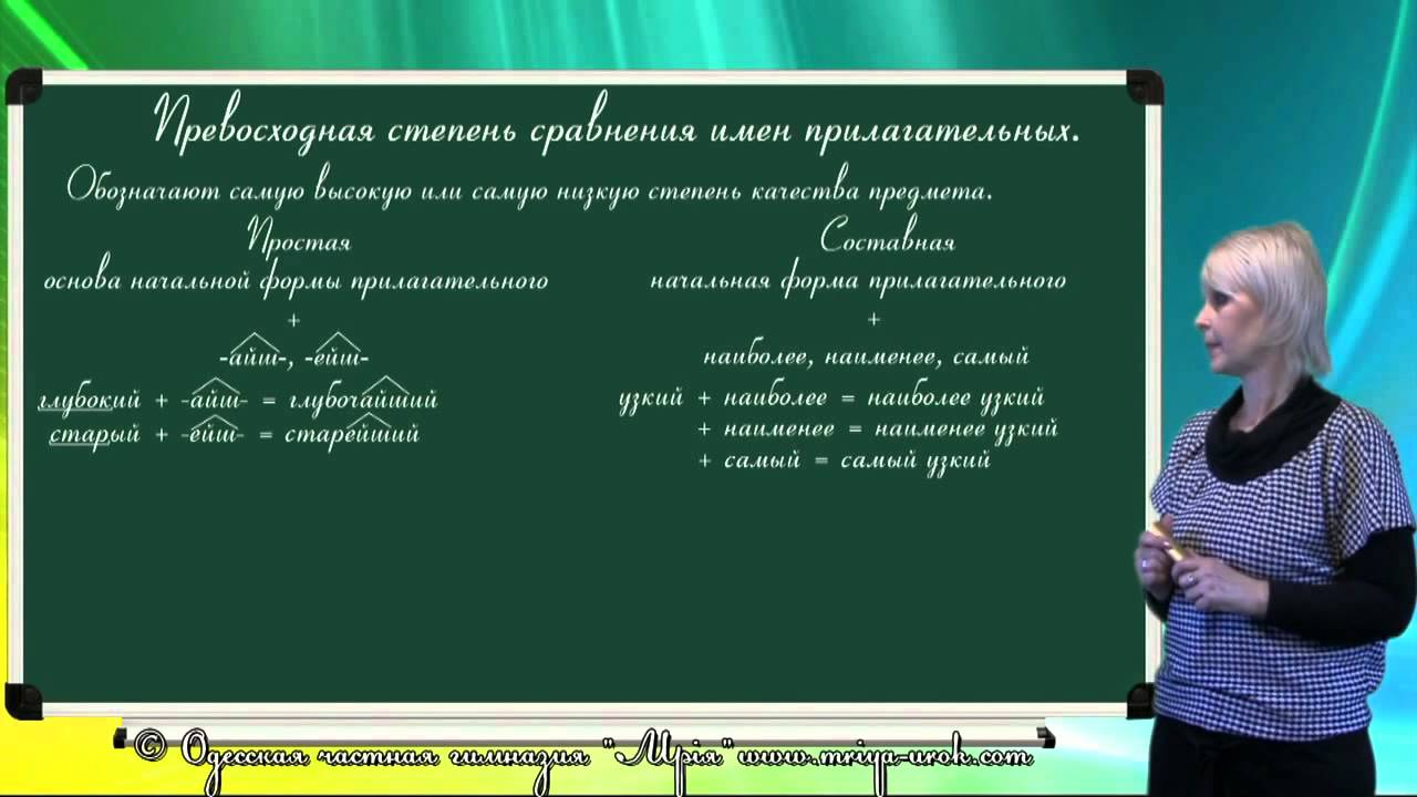 Превосходная степень сравнения имён прилагательных - YouTube