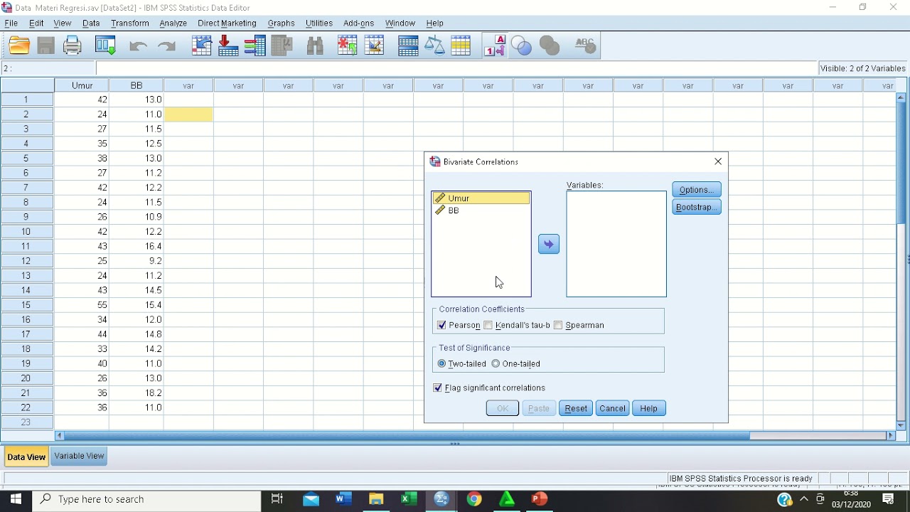 Tutorial Uji Hipotesis Korelatif Pearson Product Moment - YouTube