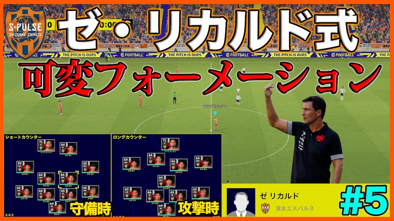 清水エスパルス ゼリカルド監督の戦術を再現してみた Efootball22 Youtube