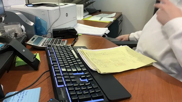 Office Ambience ASMR - Keyboard Clicks, Paper Shuffling and Tearing, Printer and Stapler Sounds