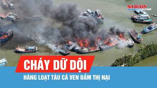 Hàng Loạt Tàu Cá Bốc Cháy Ven Đầm Thị Nại, Gia Lai