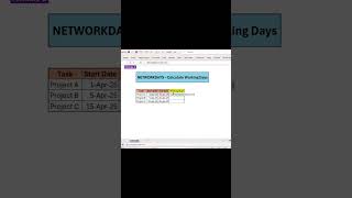 How to Calculate Working Days in Excel #excel #microsoft #exceltricks  #shortvideo #khatushyam