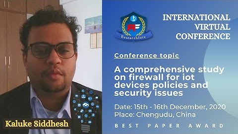 Best Paper Award Winner | Researchfora International conference, Chengdu, china 15th December 2020