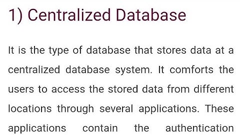 Centralized Database #centralized #database #dbms #rdbms