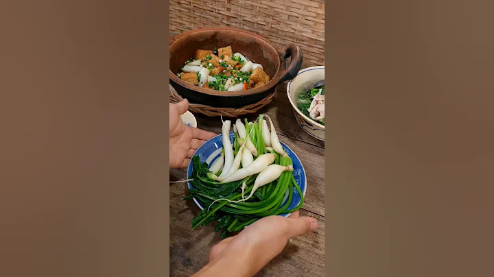 Nhổ củ cải con, nấu bữa cơm chiều thiệt ngon với củ cải #giannhanho #thinhhanh #xuhuong #nauan