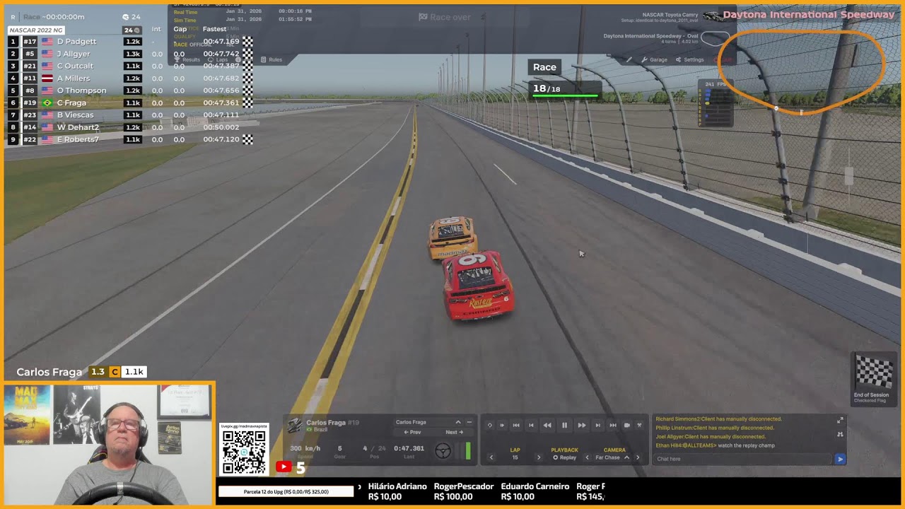iRacing - LIVE 1028 - Nascar Cup em Daytona