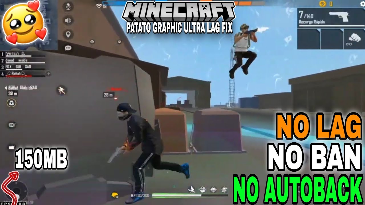 FREE FIRE MINECRAFT GRAPHICS IN FREE FIRE 🔥| PLAY WITHOUT ANY LAG ...
