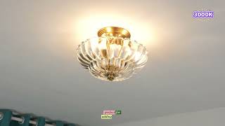 Aeyee Vintage Glass Flush Mount Ceiling Light Elegant Flush Chandelier for Hallway Kitchen 3000K screenshot 4