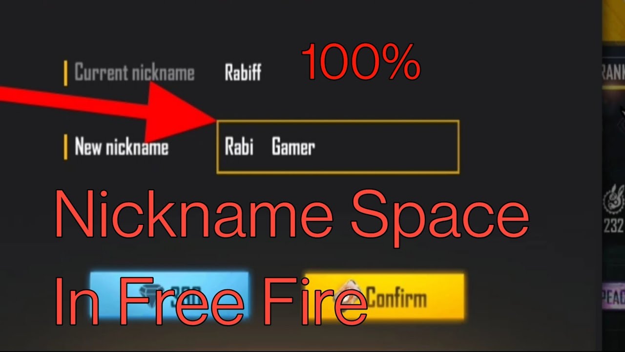 Nickname Space in Free Fire | Free Fire Name Me Space Kaise lagay🥰🥰🥰|