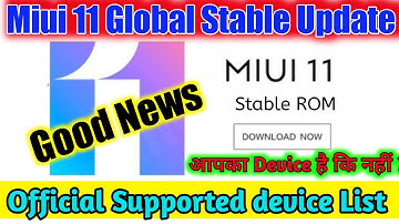 Miui 11.0.3.0 Global Stable Update getting devices List officially confirmed  #miui11