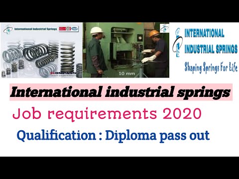 International industrial springs Ltd recuriment | Diploma | BE Job vacancy 2020 | paramanet Job