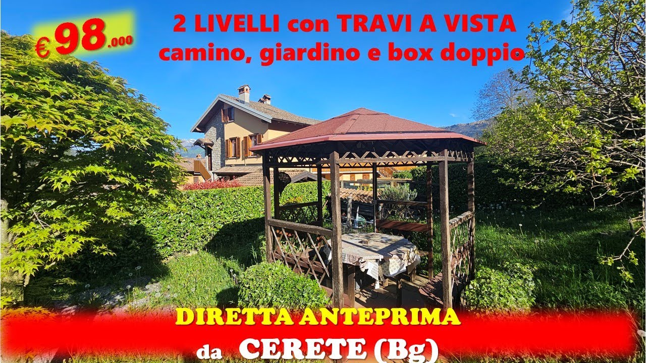 NON PIU' DISPONIBILE: ALTA VALLE SERIANA - CERETE (BG), 2 livelli con giardino e camino a €98.000