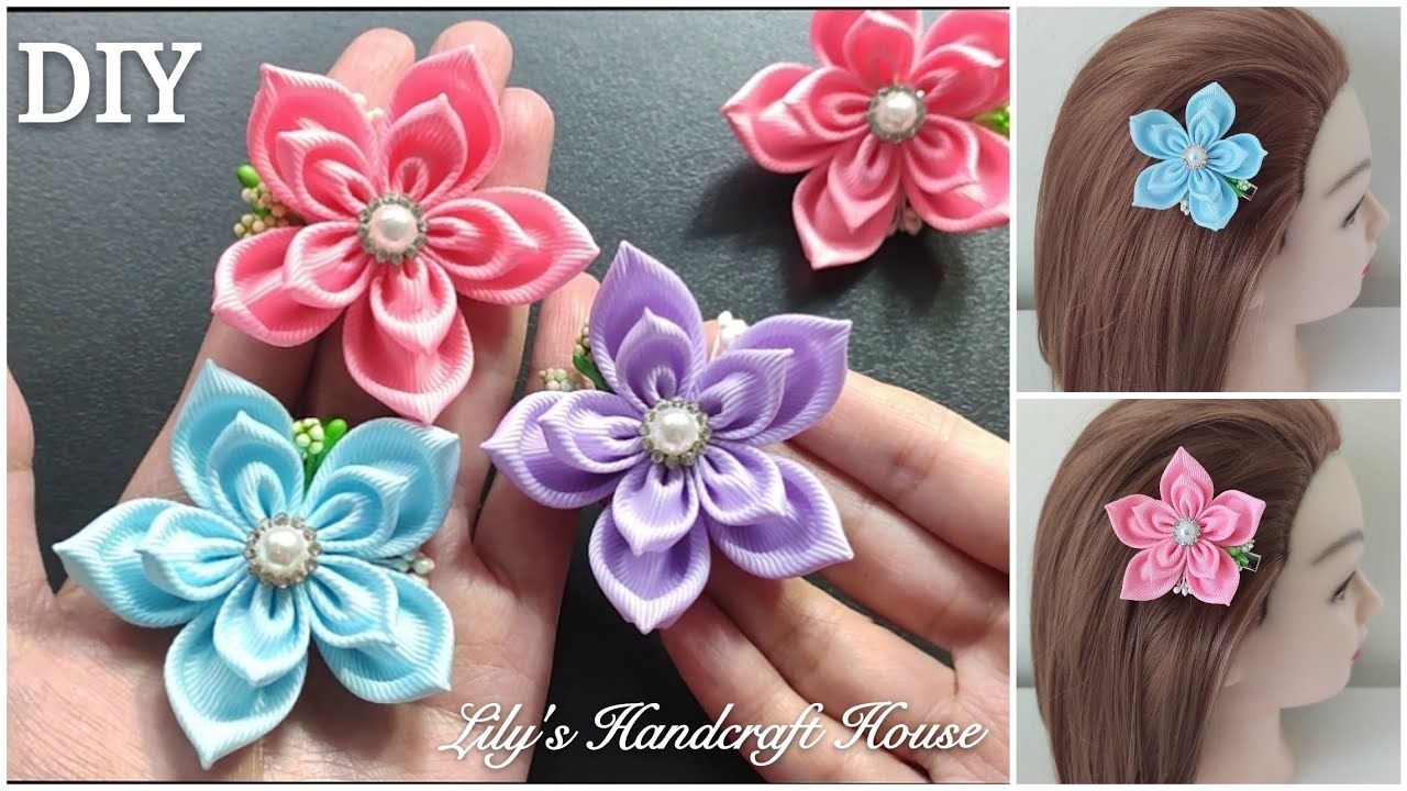 DIY grosgrain ribbon flower 6/手作/MK/Flor de fita/корсажная лента