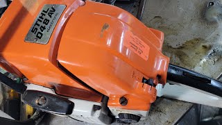 stihl's forgotten saw!  the048av from 1980! and I got it running! it's ahead of it's time!
