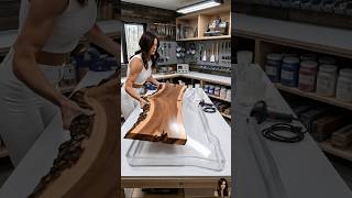 Luxury Epoxy Countertop Makeover | Pearl White Resin + Live Edge Wood (Satisfying)